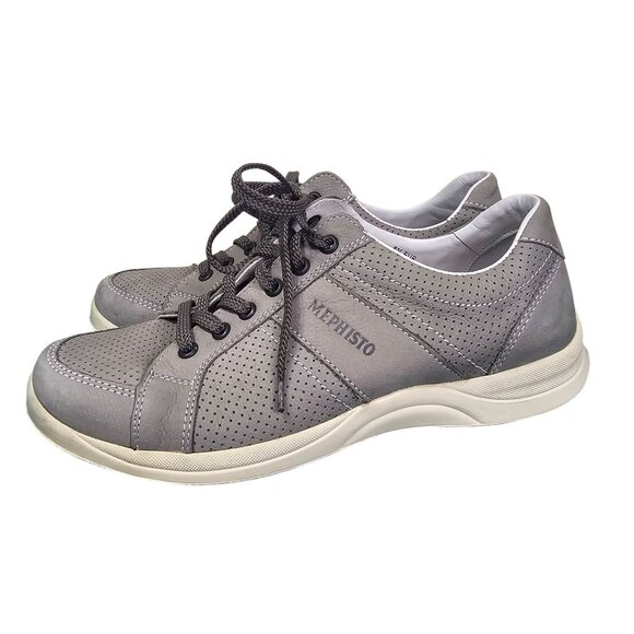 Mephisto Mens Hero Gray Suede Lace-Up Shoes Sz 7 US Perforated Walking Cushioned - Picture 4 of 9